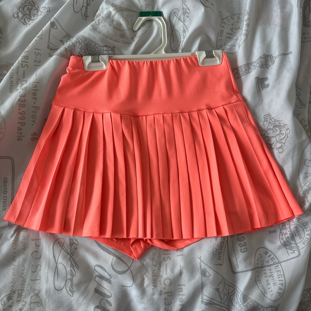 SHEIN Vibrant Coral Skirt with Built-in Shorts